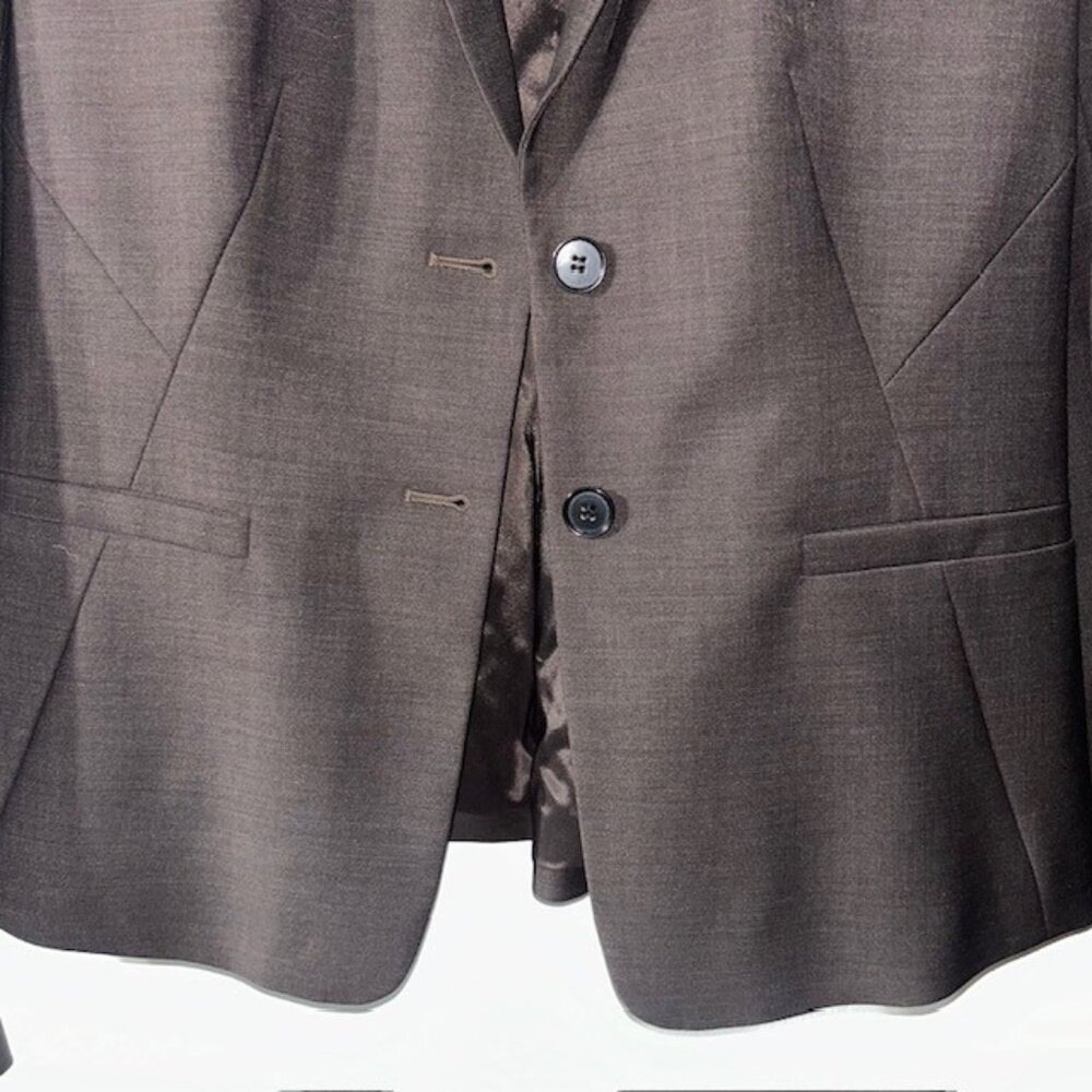 Ann Taylor Women's Size 6 Gray Two Button Lined Blazer Jacket Notched Collar - Picture 2 of 4